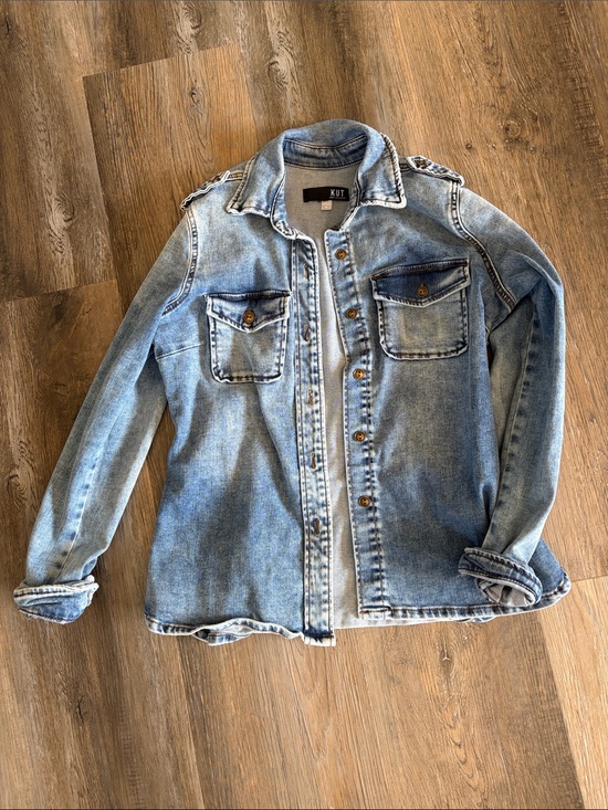 Kut from the Kloth Tops - Kut from the Kloth Light Wash Denim Button-Up Jacket